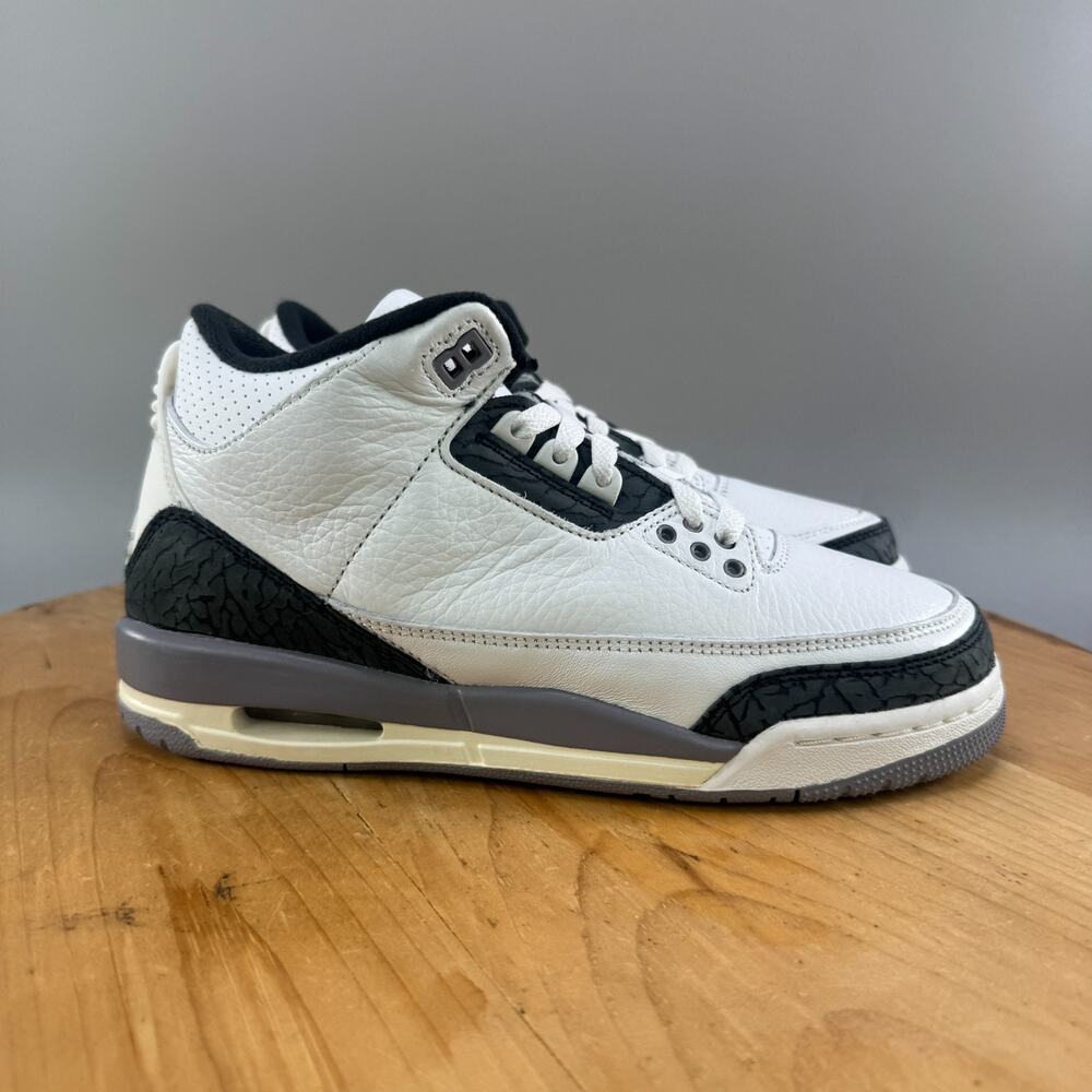 Womens 8.5 (7Y) Nike Air Jordan 3 Retro‎ GS Cement Grey White Shoes Sneakers NEW